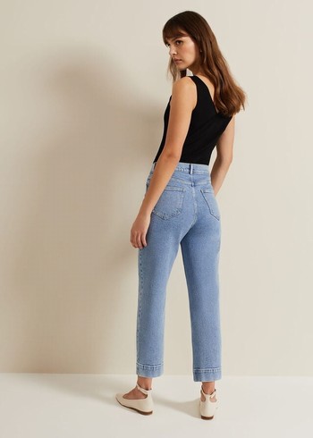 Phase Eight Lexi Mid Wash Crop Straight Trousers Wash Australia | PZ2869130